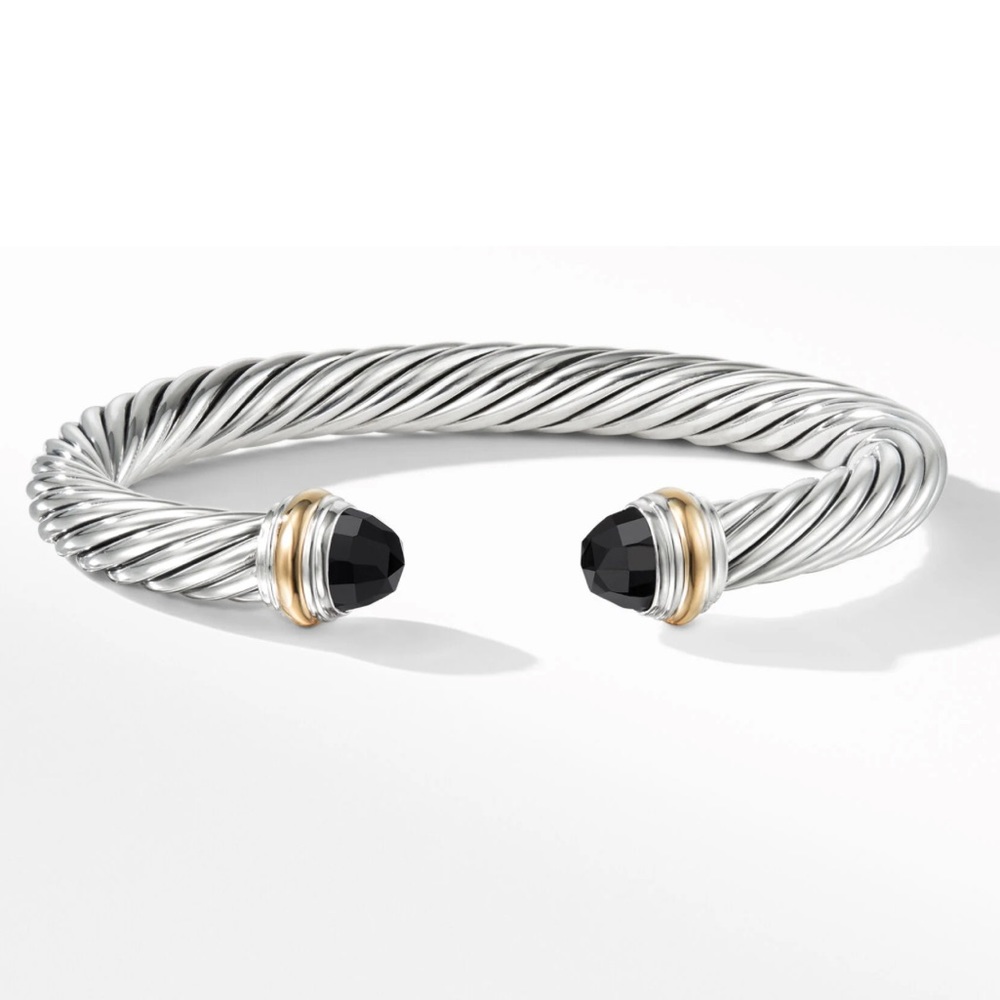 David Yurman cable knit bracelet w/black onyx